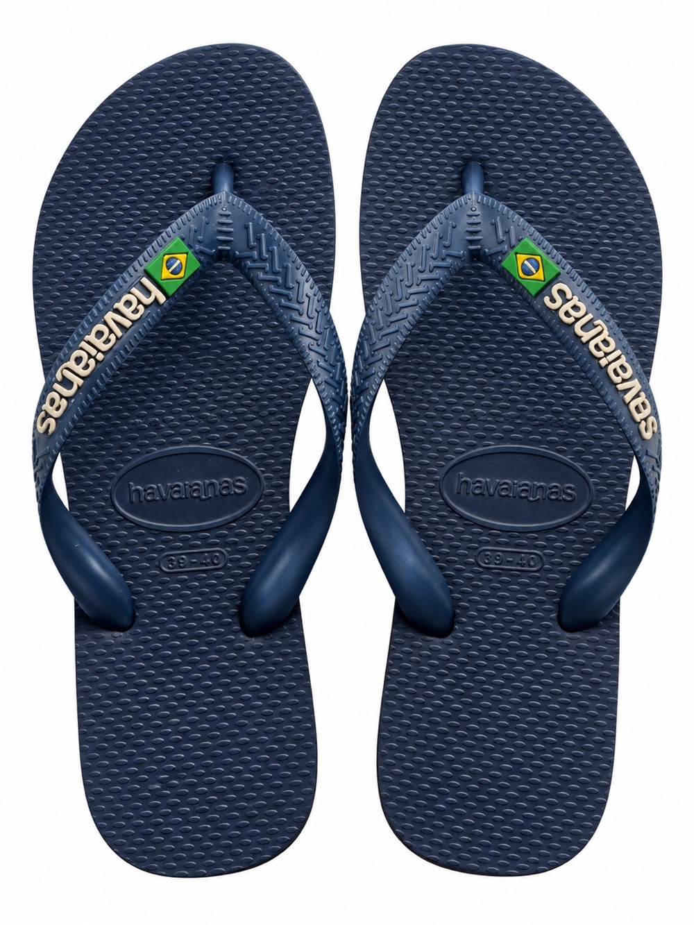 Havaianas Brazil Logo Navy Flip Flops Kids USA 3/4